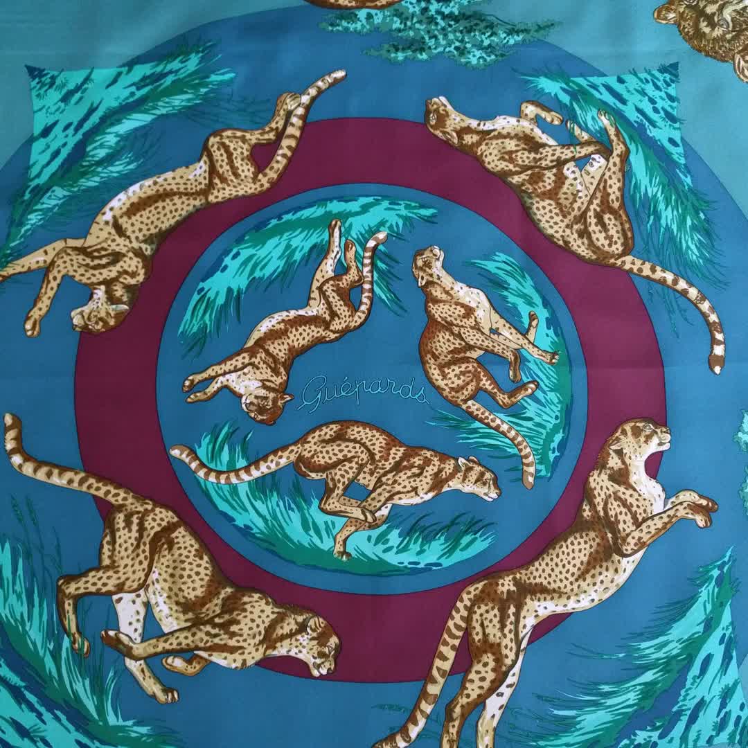 Scarf Hermes Silk Scarf GUEPARDS Robert Dallet Hermes Scarf Rare